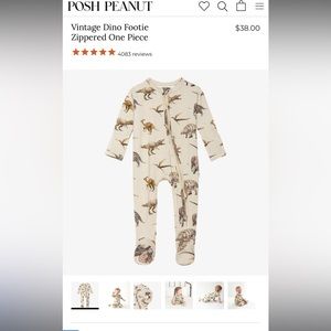Posh Peanut vintage Dino footie zippered one piece